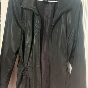 Elegant Black Leather look Jacket for Women